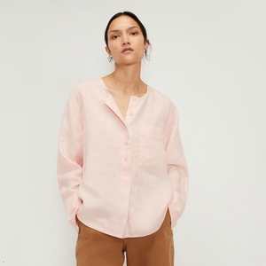 Hauts Everlane The Linen Popover Rose Femme | XUX-77717423