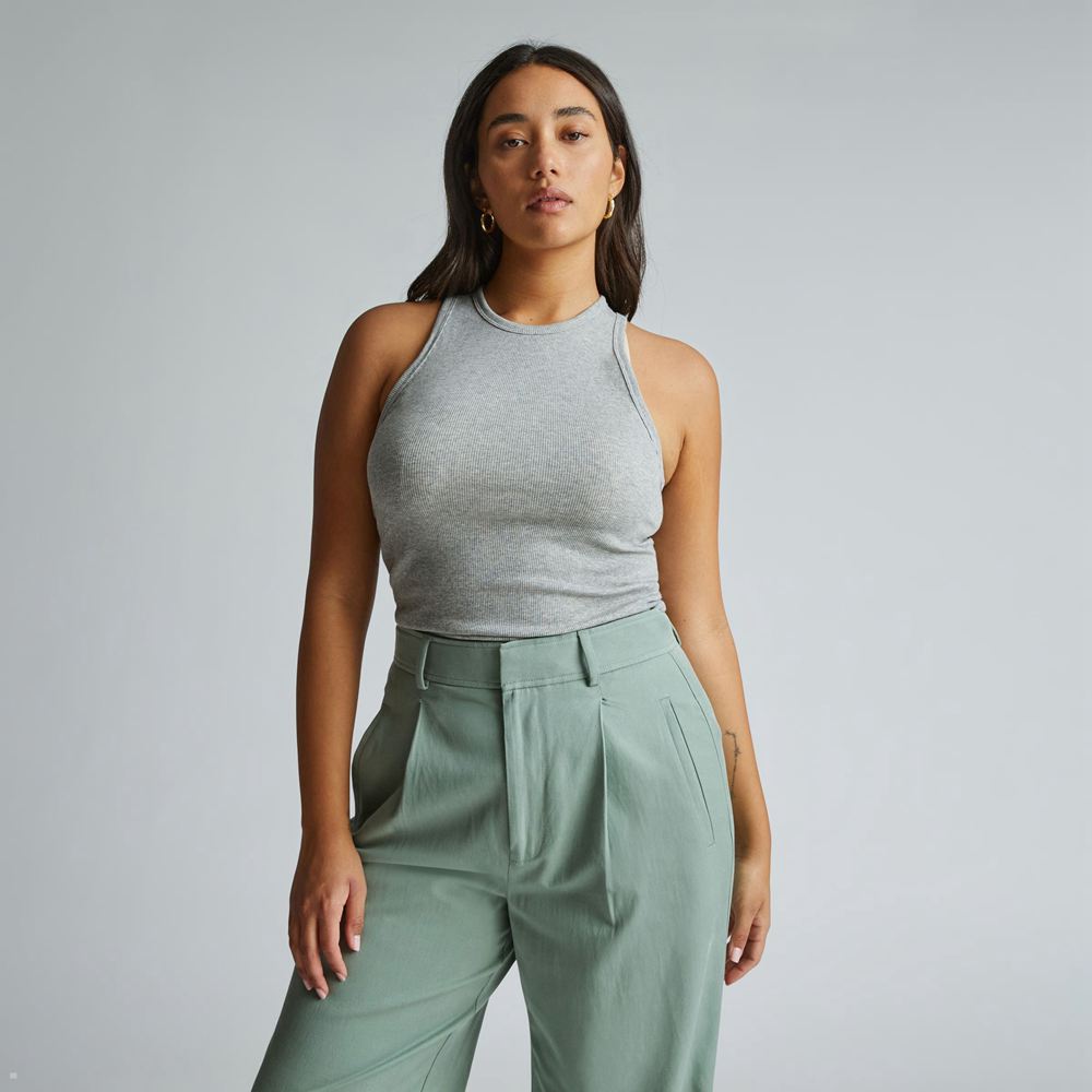 Debardeur Everlane The Supima Micro-Rib Racerback Grise Femme | QJV-74398299