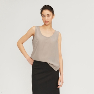 Debardeur Everlane The Clean Silk Scoop-Neck Beige Femme | YLV-16939515