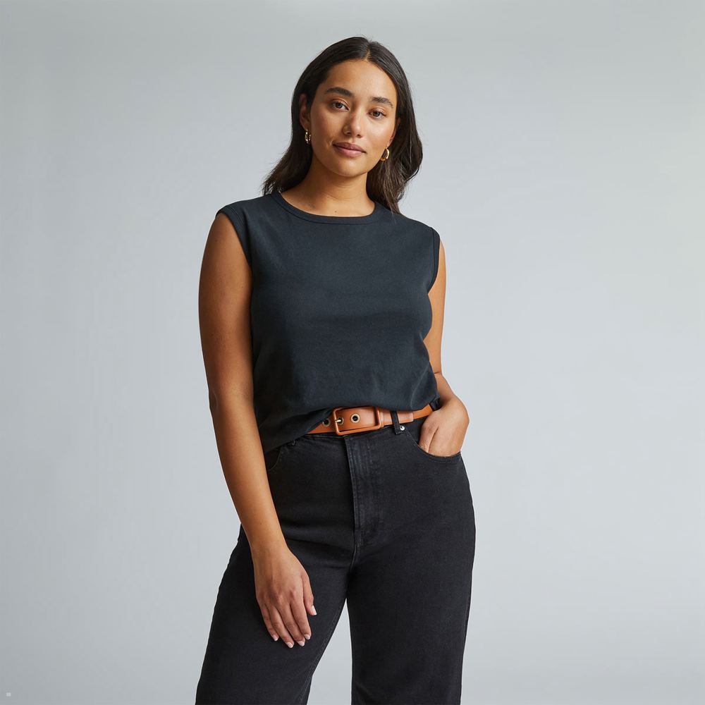 Debardeur Everlane The Air Muscle Noir Femme | UFE-57055293