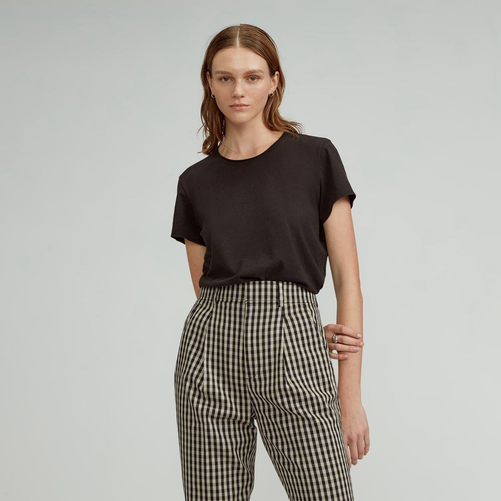 T Shirts Everlane The Relaxed Hemp Noir Femme | AXL-03302232