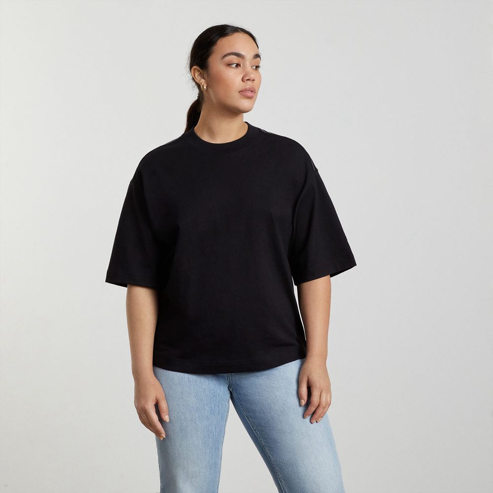 T Shirts Everlane The Premium Weight Relaxed Noir Femme | WED-88086827