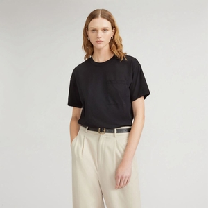 T Shirts Everlane The Organic Coton Relaxed Pocket Noir Femme | LNY-17245333