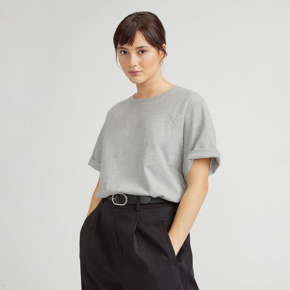 T Shirts Everlane The Organic Coton Raglan Grise Femme | PLA-98234794