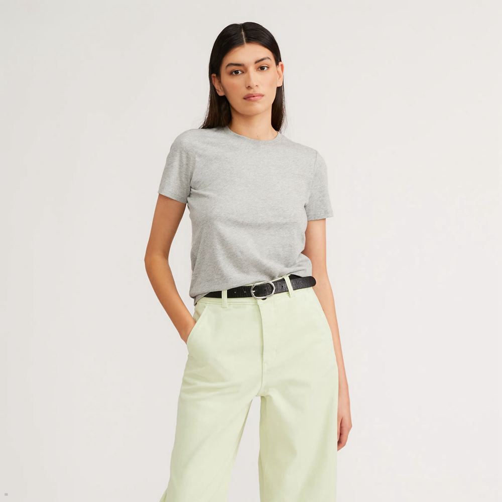 T Shirts Everlane The Organic Coton Crew Grise Femme | FSK-58152514