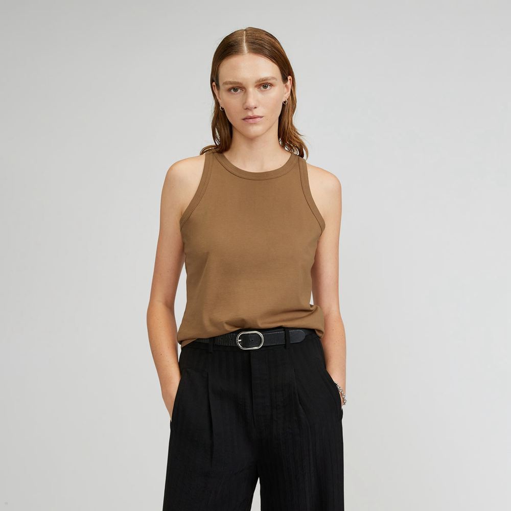 Debardeur Everlane The Organic Coton Cutaway Marron Femme | GCH-05208439