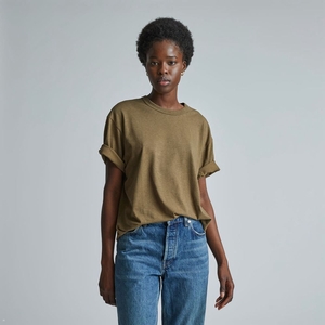 T Shirts Everlane The Everyone Relaxed Hemp Vert Olive Femme | WTL-33229736