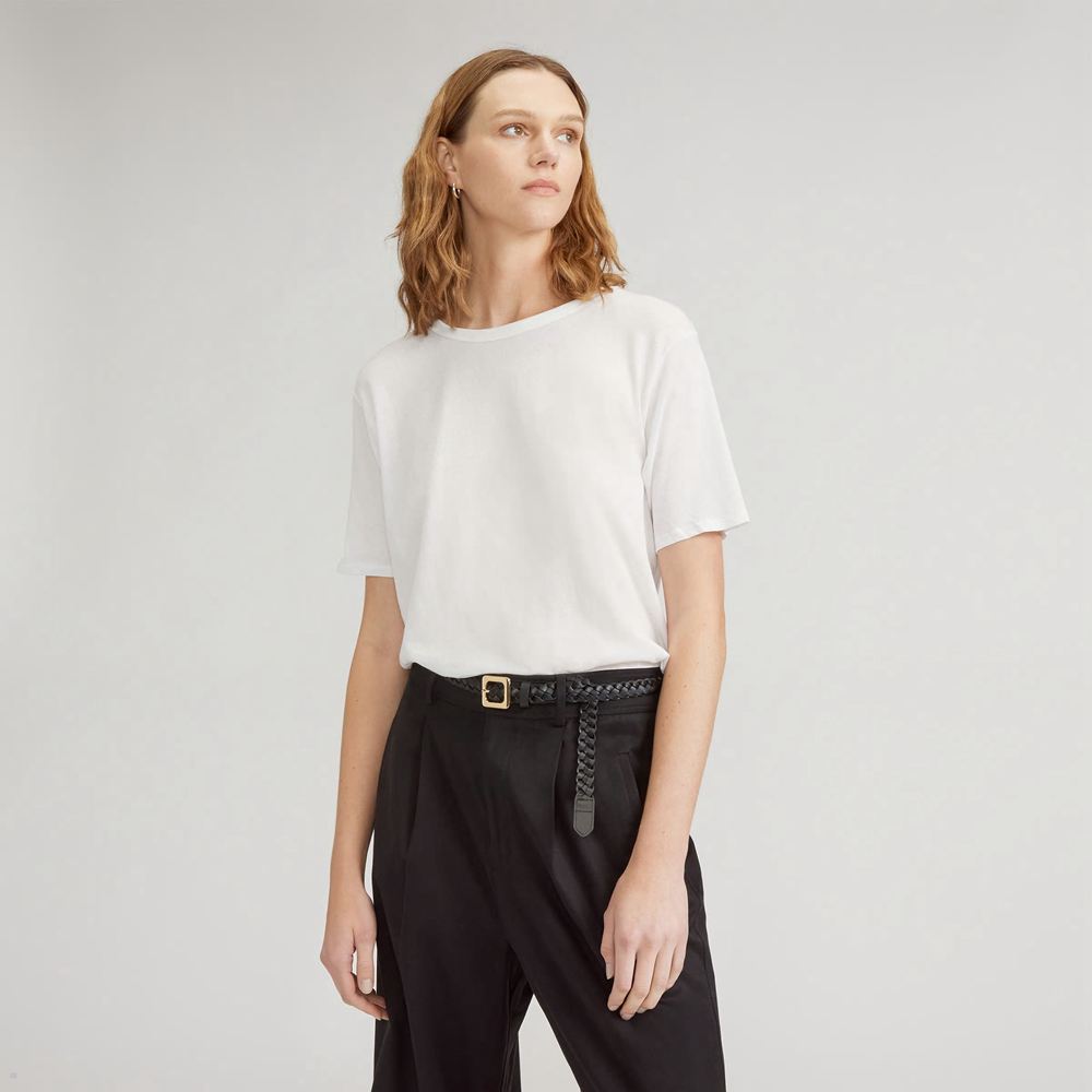 T Shirts Everlane The Air Oversized Crew Blanche Femme | MSG-96732968