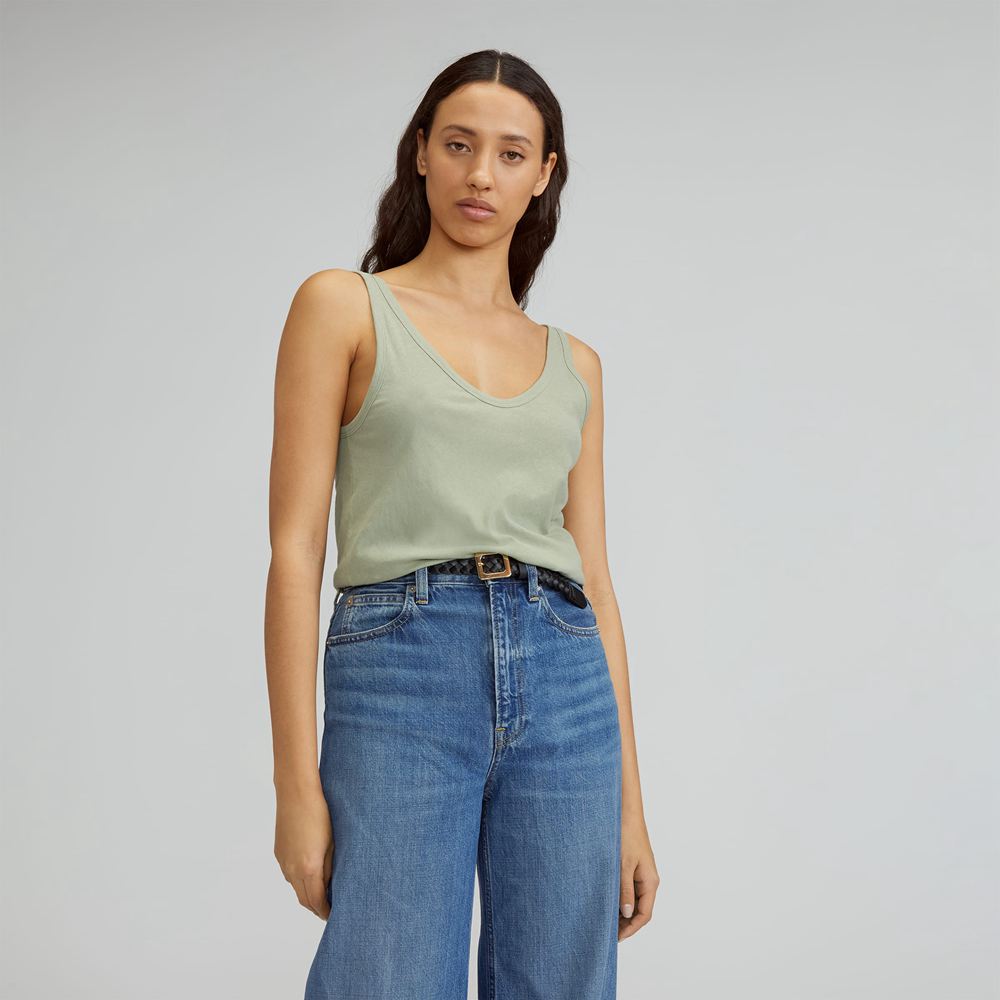 T Shirts Everlane The Air Cami Vert Olive Femme | WHZ-06732627