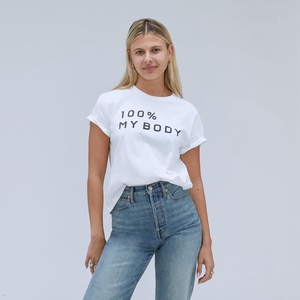 T Shirts Everlane The 100% My Body Crew Blanche Femme | BWW-67805659