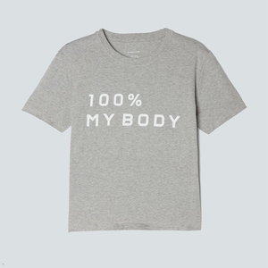 T Shirts Everlane The 100% My Body Box-Cut Grise Femme | IIW-85400488