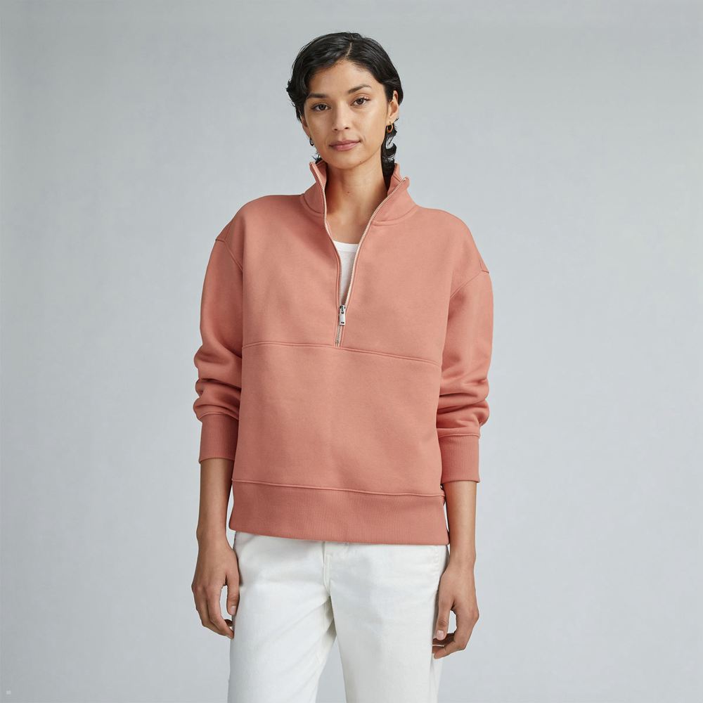 Sweats Everlane The Retrack Half-Zip Rose Femme | VZV-64000293