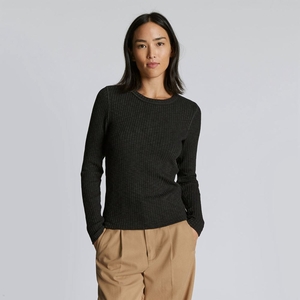 Chandails Everlane The Rib-Knit Crew Noir Femme | XQL-67191200