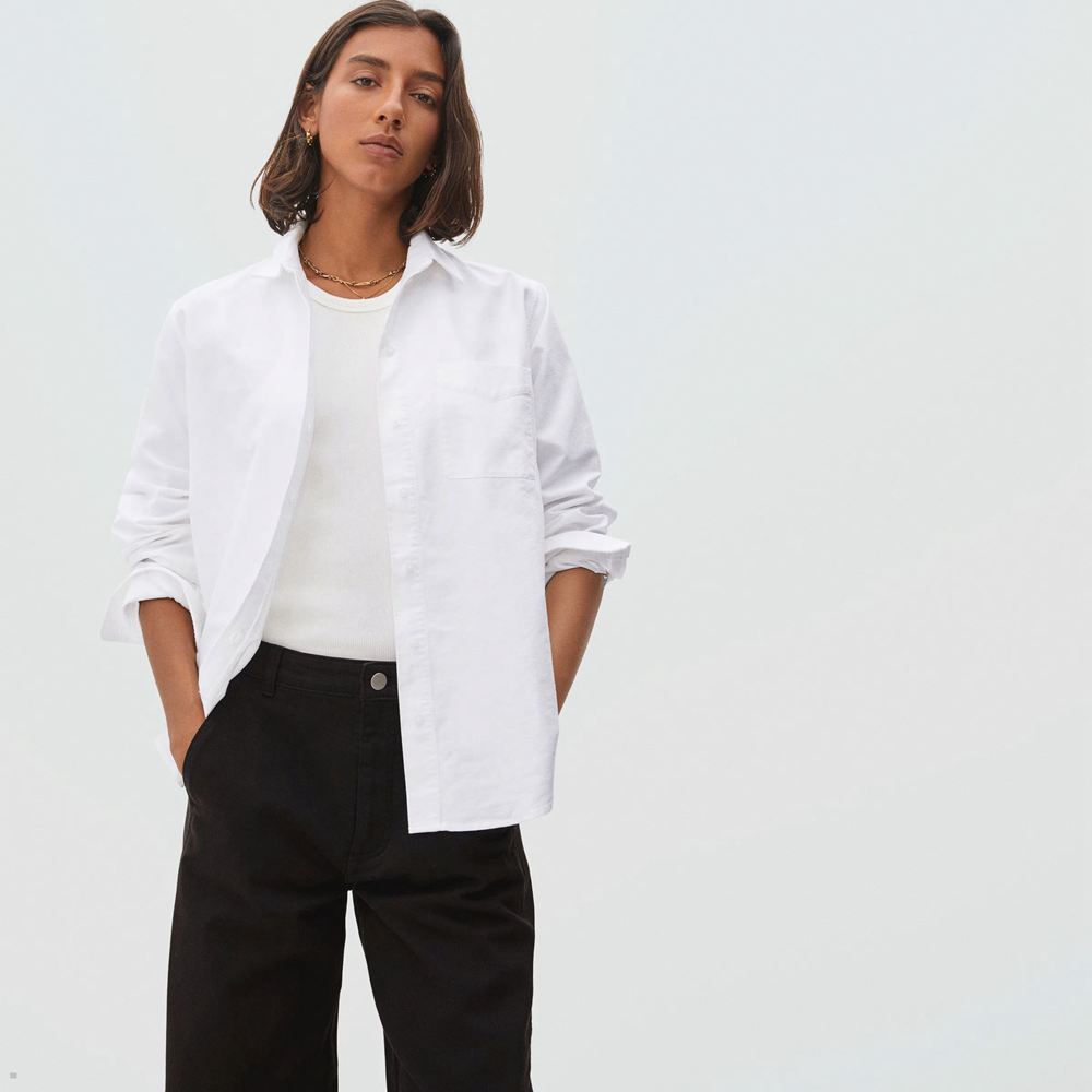 Chemises Everlane The Relaxed Oxford Blanche Femme | KZZ-38619911