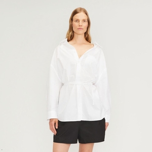 Chemises Everlane The Poplin Tie Back Blanche Femme | AHY-51452486