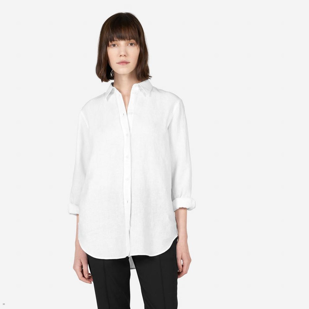 Chemises Everlane The Linen Relaxed Blanche Femme | VDN-99614309