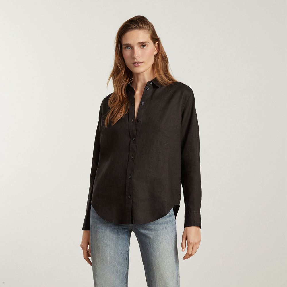 Chemises Everlane The Linen Relaxed Noir Femme | IIW-77969124