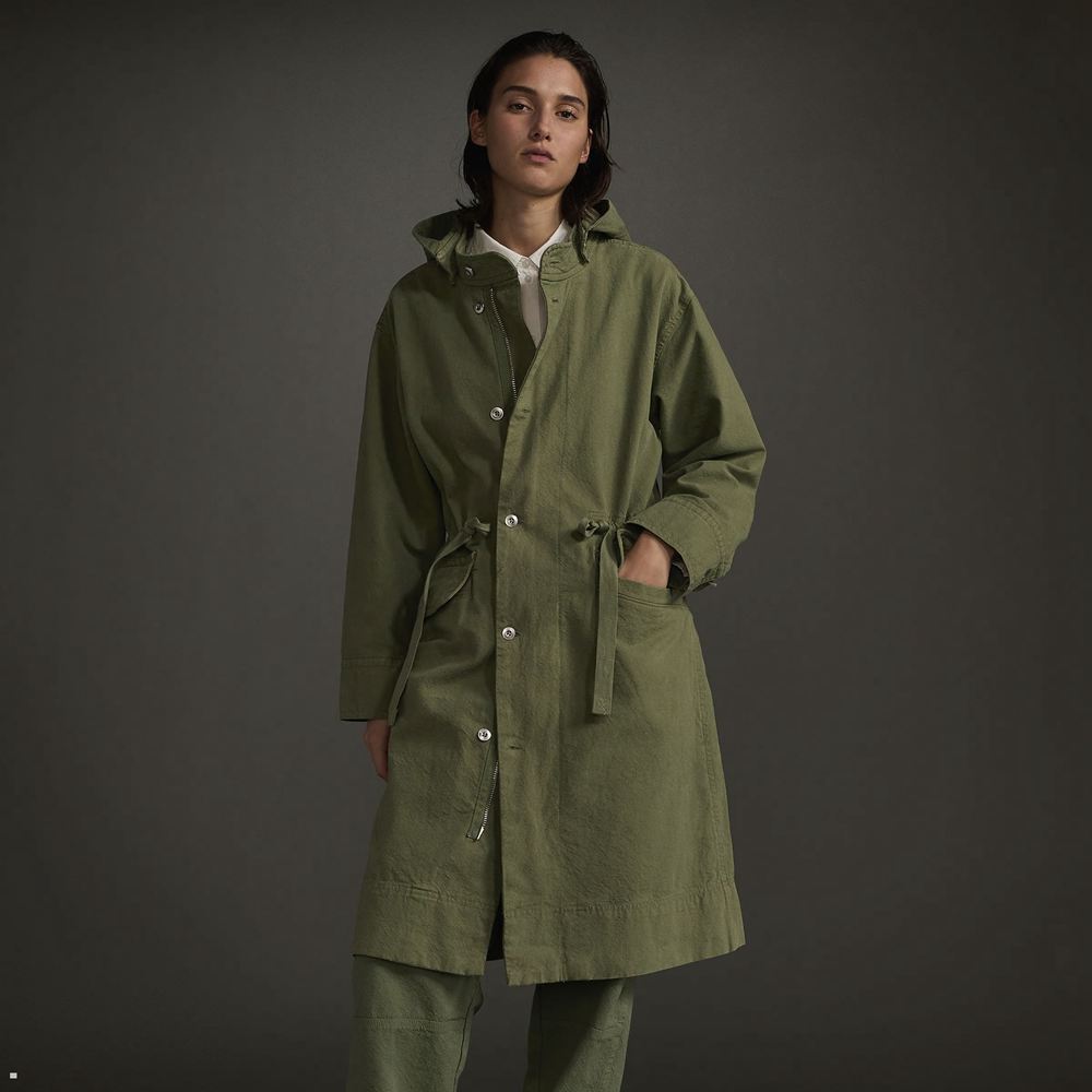 Vestes Everlane The Tela Organic Coton Parka Vert Olive Femme | ZLE-08136130