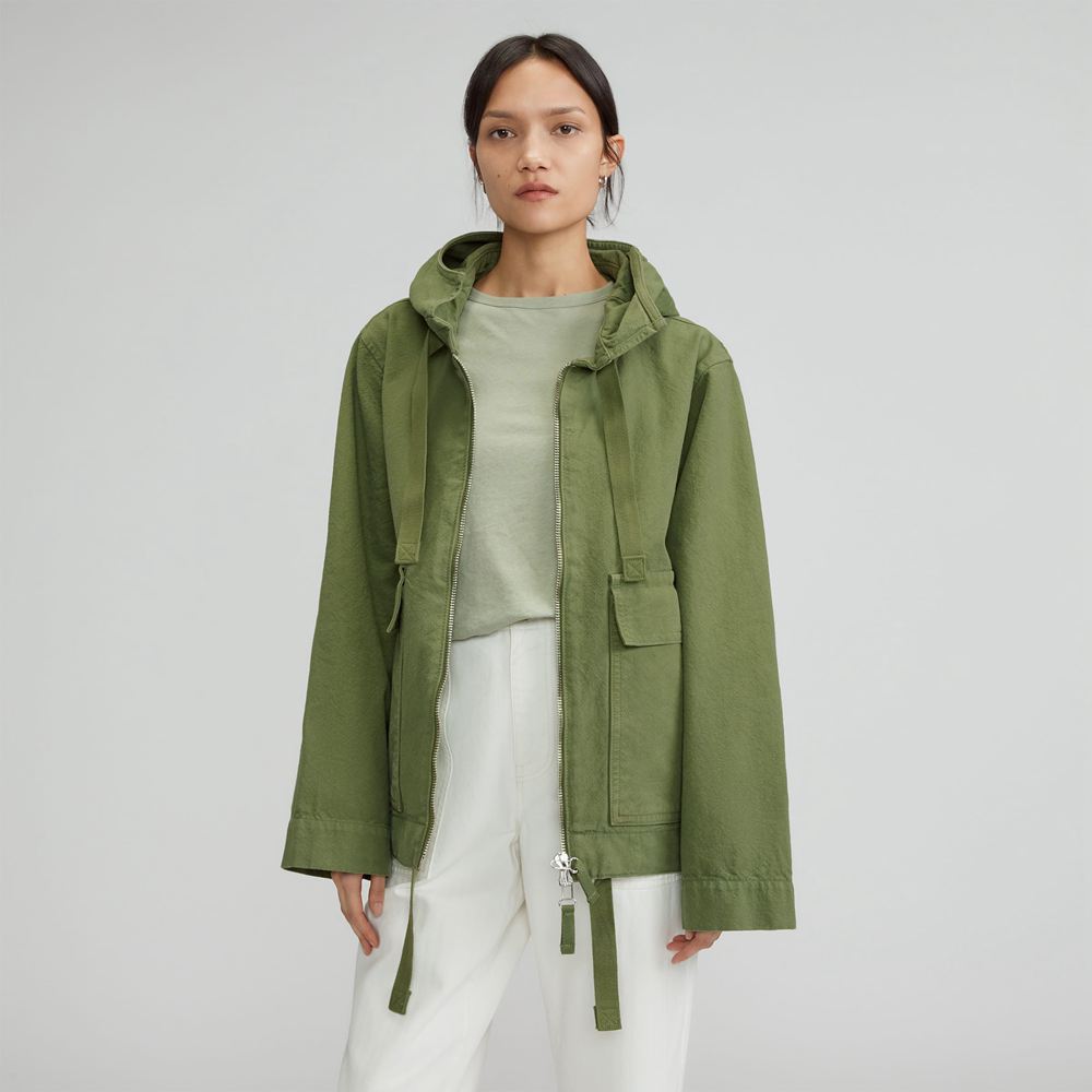 Vestes Everlane The Tela Organic Coton Anorak Vert Femme | NYH-69283781