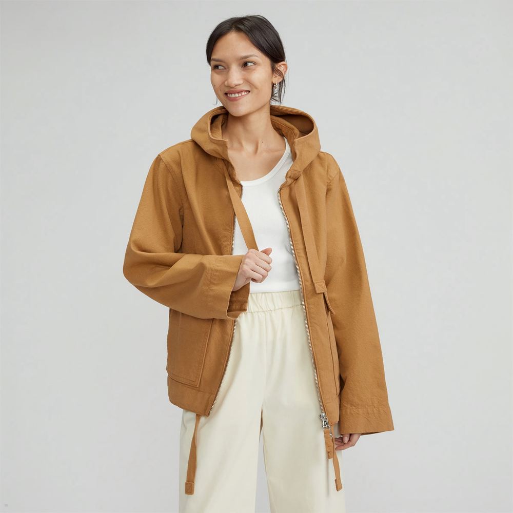 Vestes Everlane The Tela Organic Coton Anorak Marron Femme | BCE-89269829