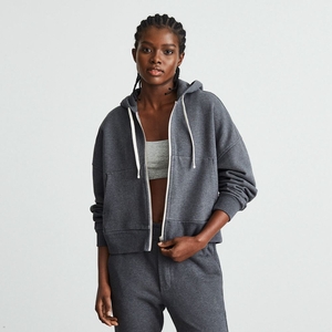 Sweat à Capuche Everlane The Piste Organic Coton Grise Foncé Femme | EKR-28227659