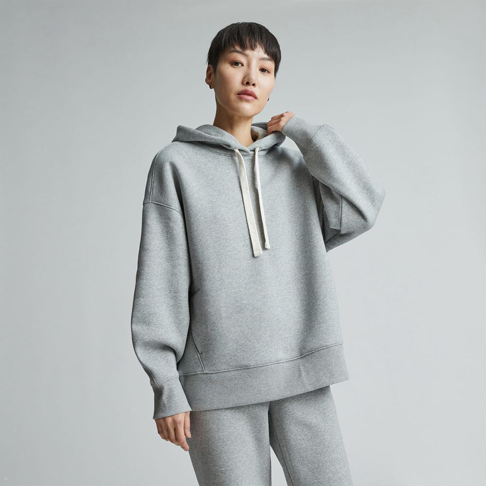 Sweat à Capuche Everlane The Retrack Grise Femme | NGD-83497058