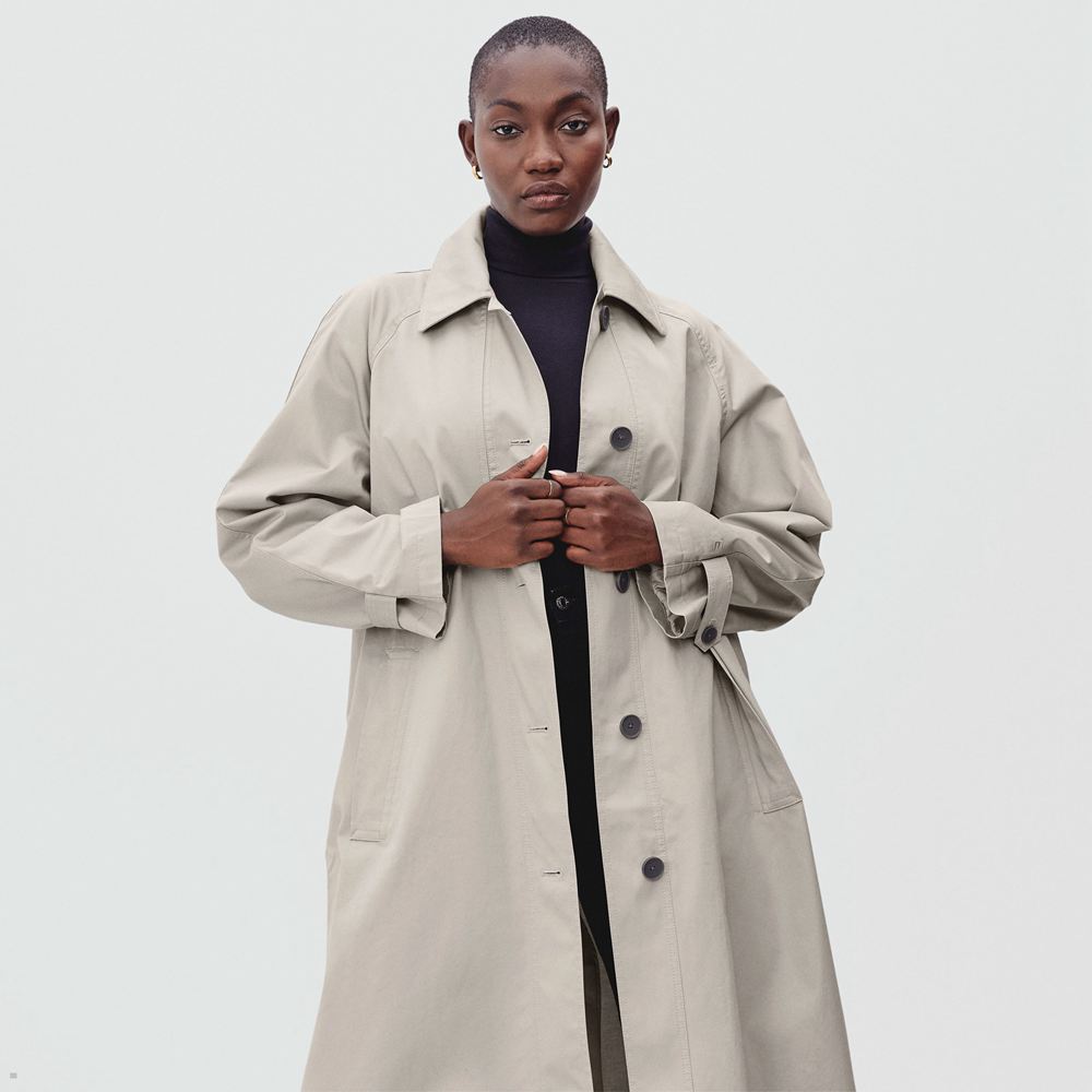 Manteaux Everlane The Long Mac Grise Femme | NUL-08968630