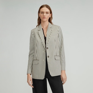 Blazer Everlane The Tencel? Oversized Noir Blanche Femme | FDL-91319363