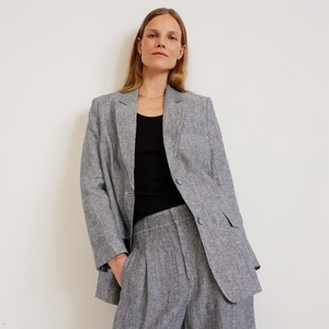 Blazer Everlane The Linen Oversized Grise Femme | CEU-37094545