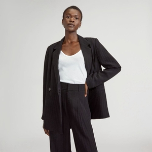 Blazer Everlane The Drapey City Stripe Noir Femme | UWC-92742593