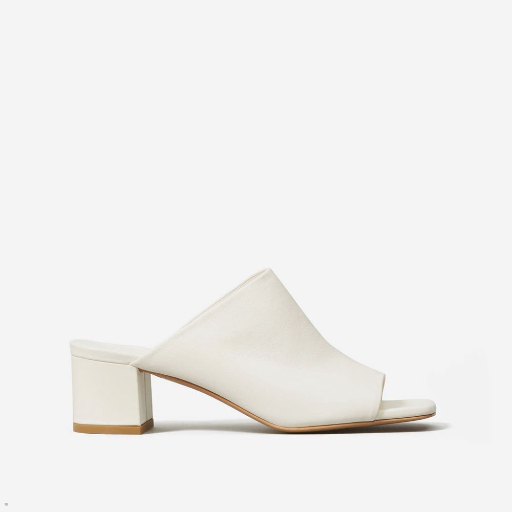 Sandales Everlane The Cuir Mule Blanche Femme | UWO-87644139