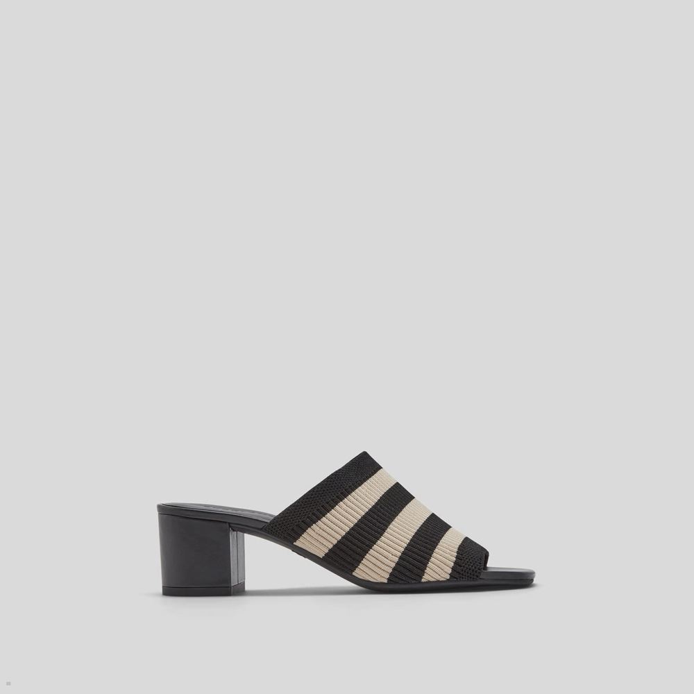 Talons Everlane The Glove Mule In Reknit Noir Beige Femme | GSW-98596650