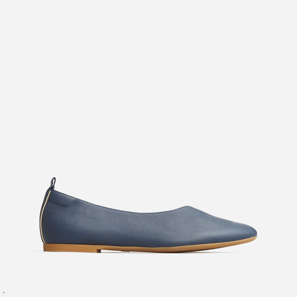 Ballerine Everlane The Italian Cuir Day Glove Bleu Marine Femme | DPC-16760389