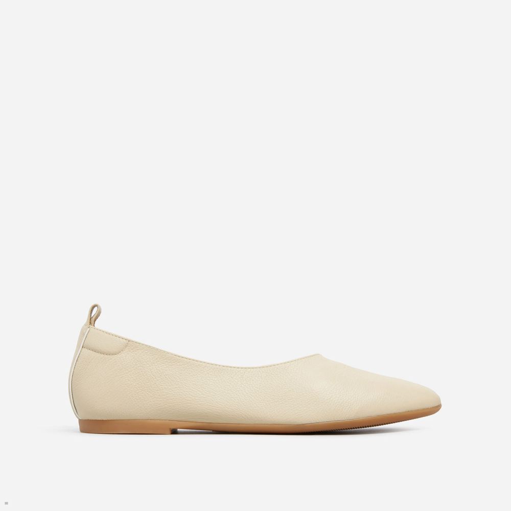 Ballerine Everlane The Italian Cuir Day Glove Blanche Femme | HHD-29175940