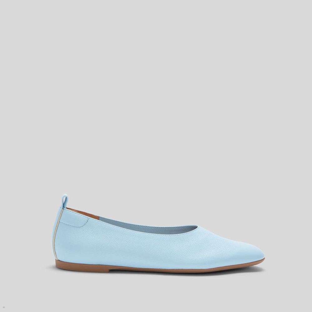 Ballerine Everlane The Italian Cuir Day Glove Bleu Femme | YEB-91191095