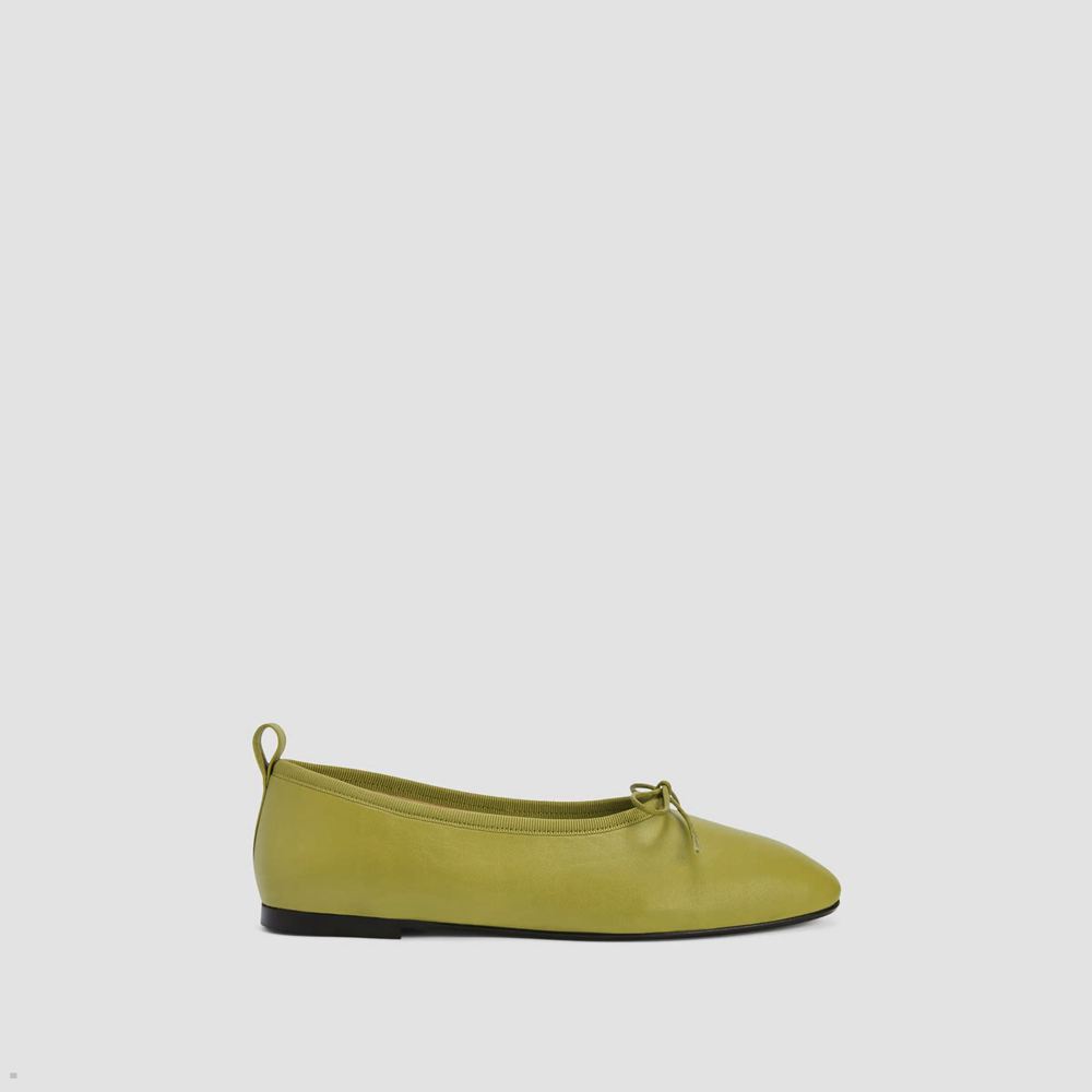 Ballerine Everlane The Italian Cuir Day Vert Olive Femme | GQF-42649303