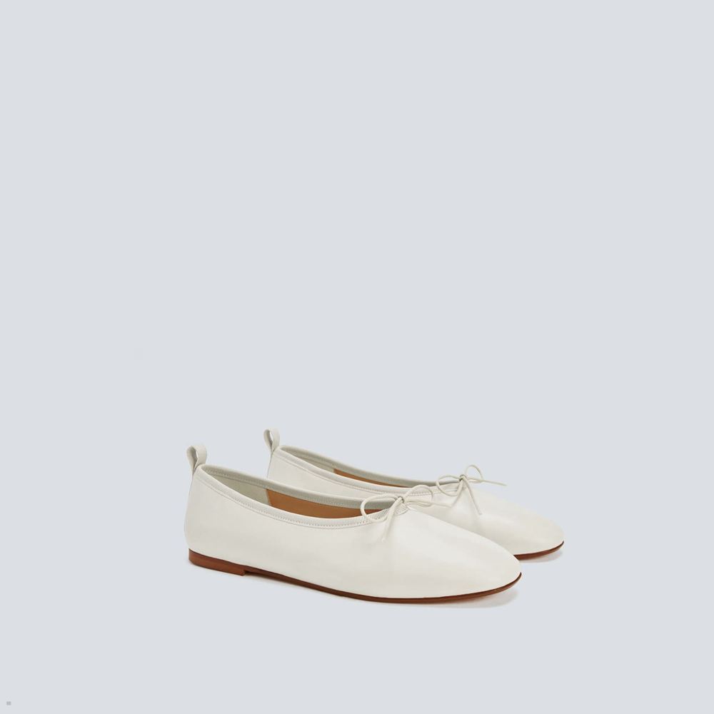 Ballerine Everlane The Italian Cuir Day Blanche Femme | LAM-32811702