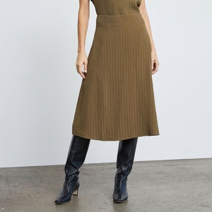 Jupes Everlane The City Stripe Midi Vert Olive Femme | YDY-36064523