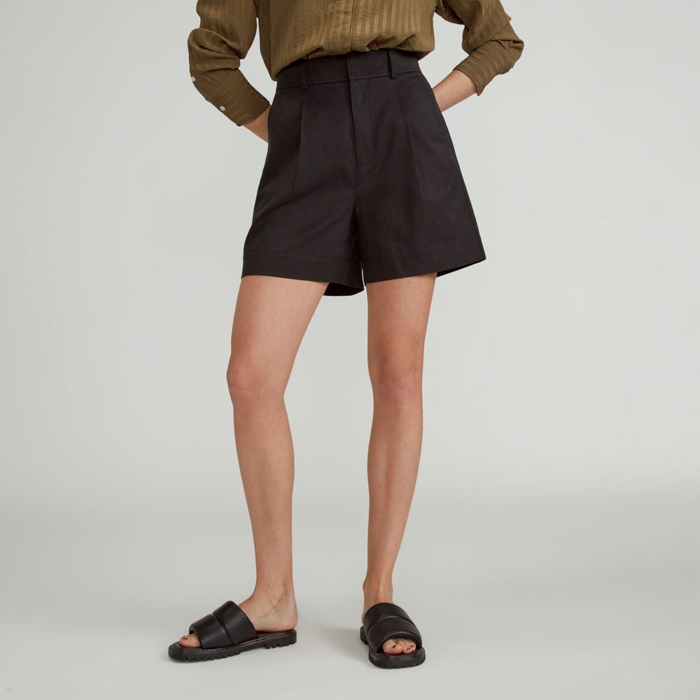 Shorts Everlane The Tencel? Way-High Drape Noir Femme | WCK-14744704