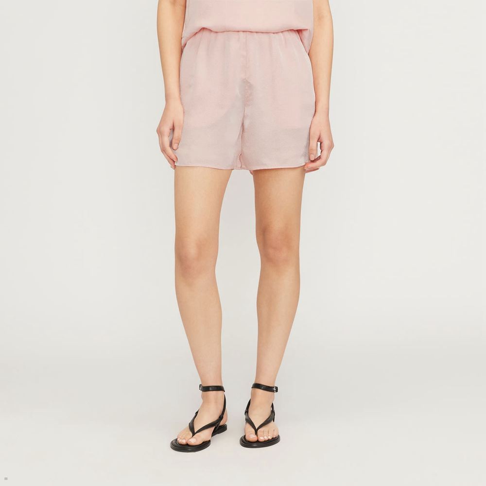 Shorts Everlane The Satin Pull-On Rose Femme | XJG-26639887