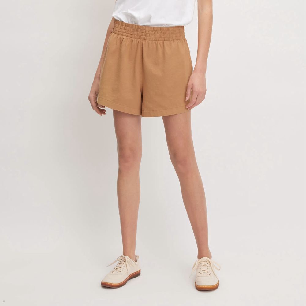 Shorts Everlane The Retro Jersey Marron Femme | NBV-84093885