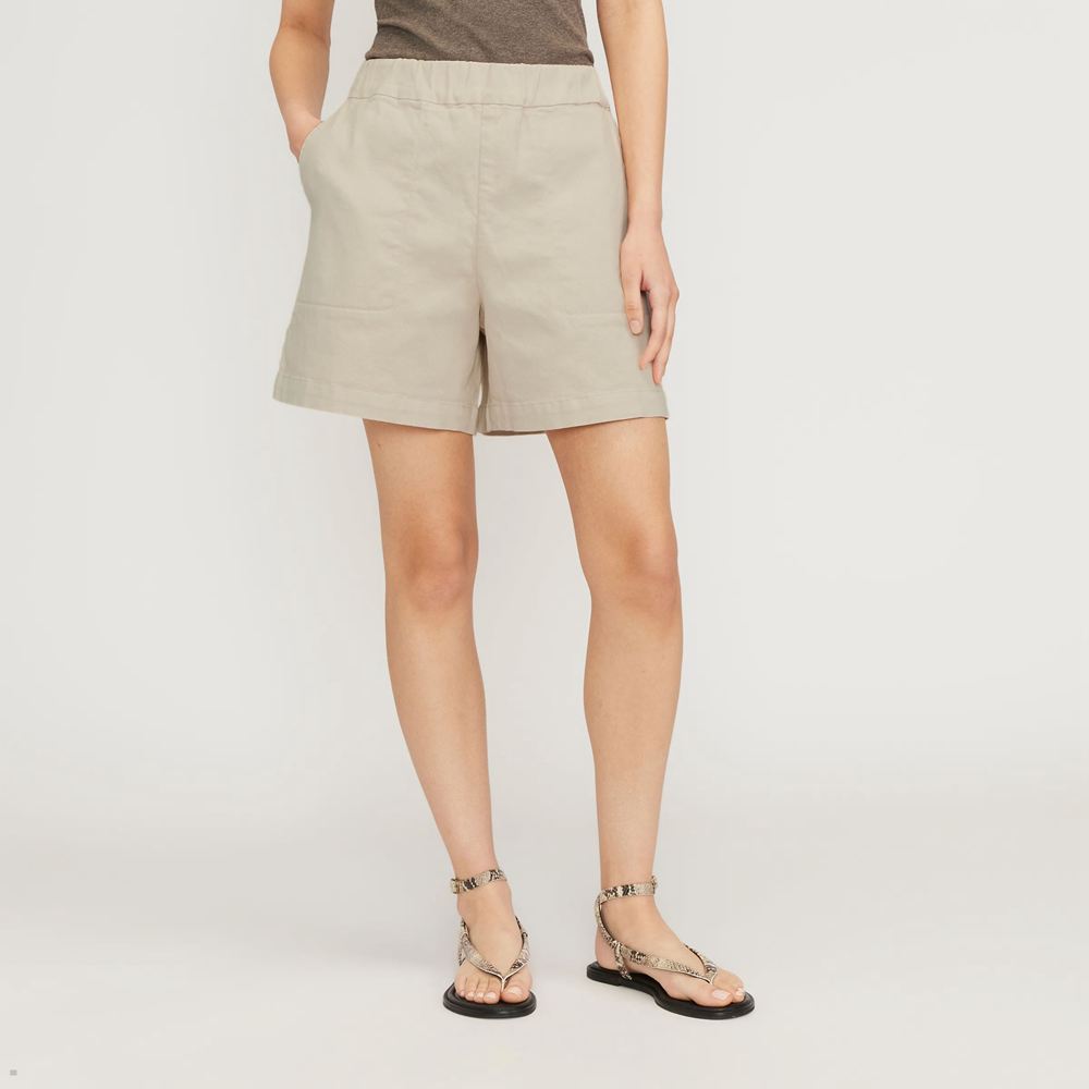 Shorts Everlane The Organic Pull-On Beige Femme | JEB-54504343