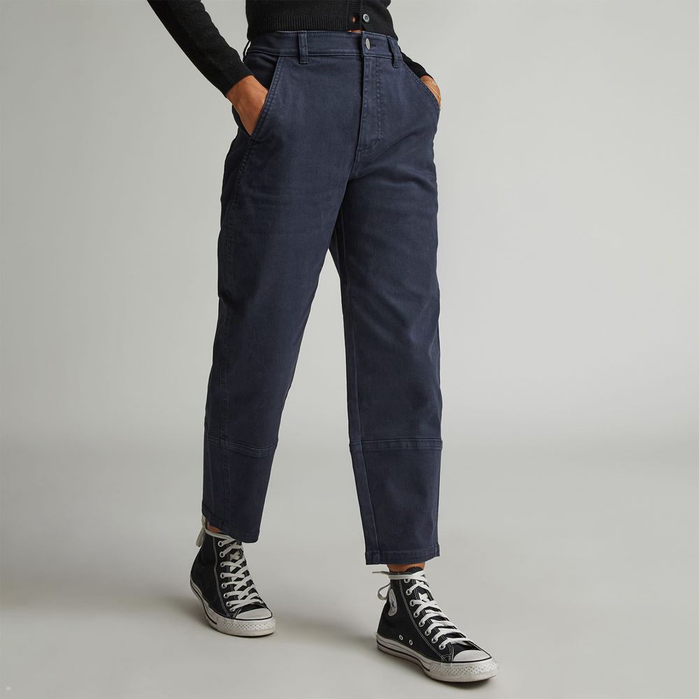 Pantalon Everlane The Utility Barrel Bleu Marine Femme | DKB-04877510