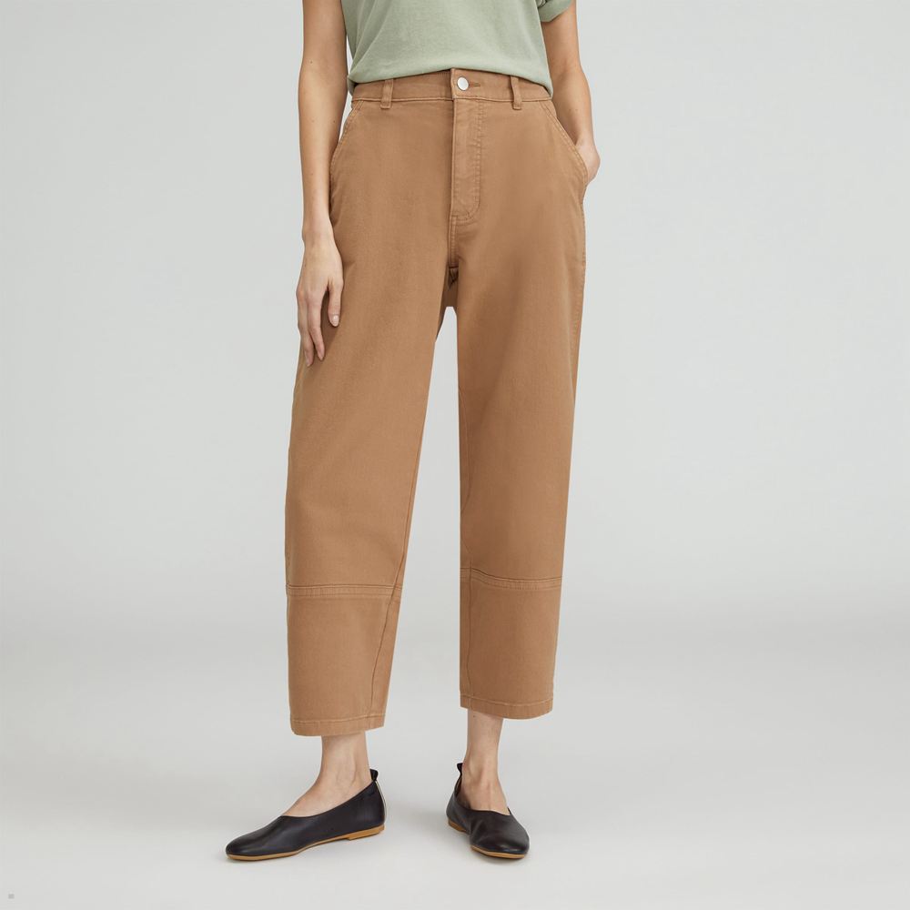 Pantalon Everlane The Utility Barrel Marron Femme | NWF-52611981