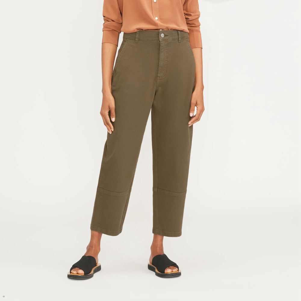 Pantalon Everlane The Utility Barrel Vert Olive Femme | EEH-48622164