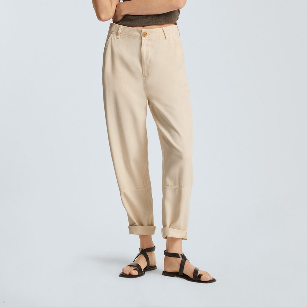 Pantalon Everlane The Relaxed Chino Beige Femme | RVI-10321492