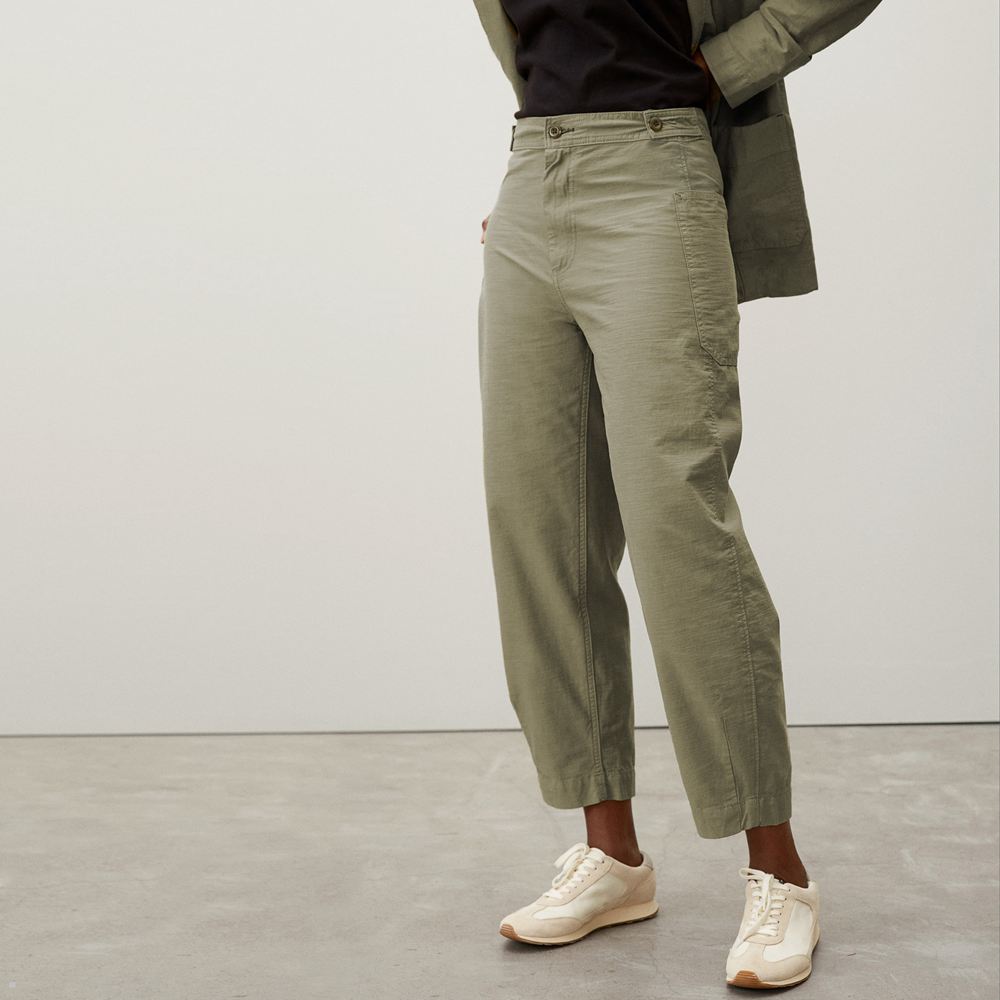 Pantalon Everlane The Fatigue Barrel Vert Olive Femme | NZH-67932753