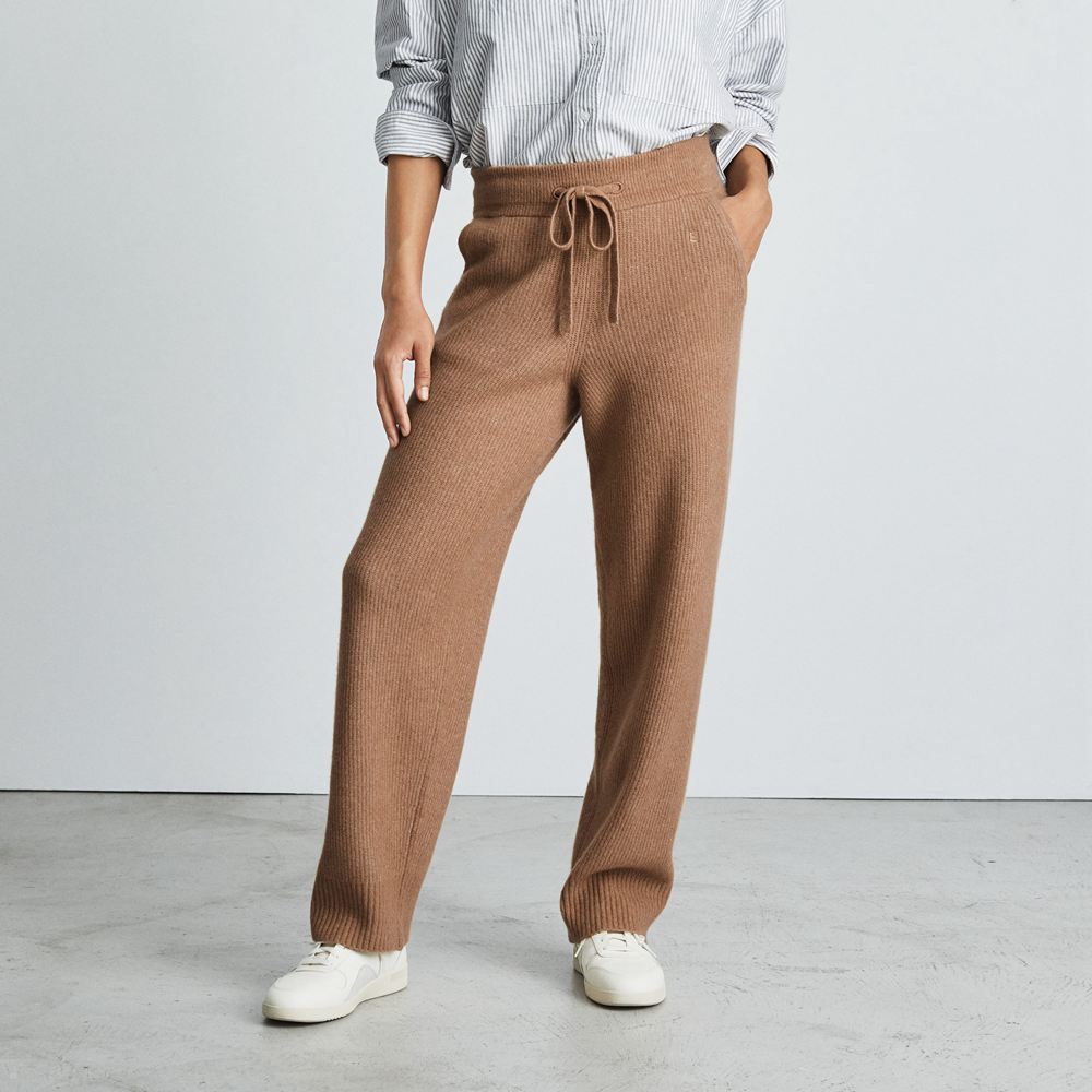 Pantalon Everlane The Cozy-Stretch Larges-Leg Sweat Marron Femme | DMI-67744679