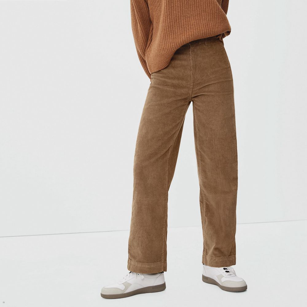 Pantalon Everlane The Corduroy Larges-Leg Marron Femme | JOZ-28855671