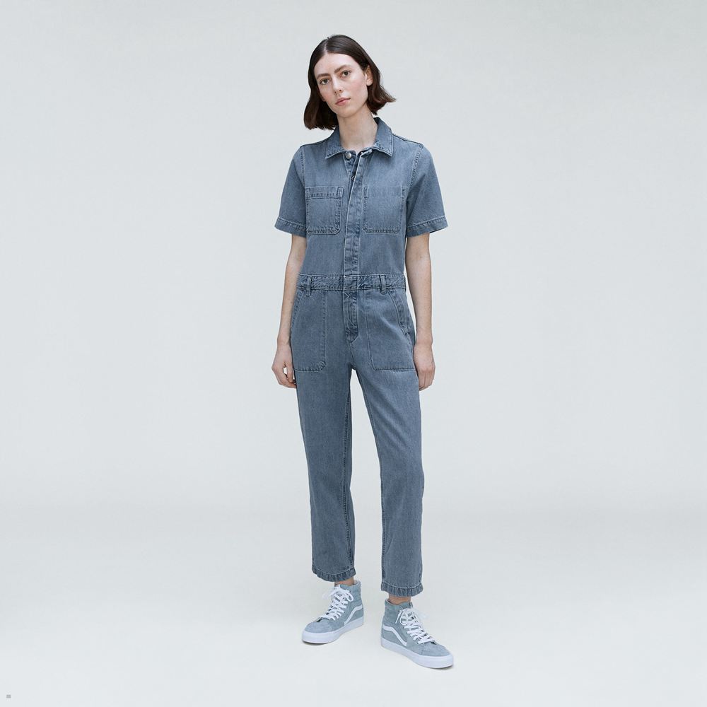 Combinaison Everlane The Supersoft Jean Coverall Bleu Femme | IRA-61826943